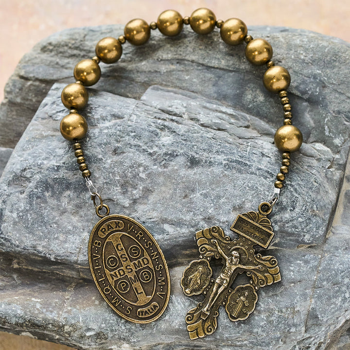 Christianartworkshop La série de chapelets de poche Four Protect Battle Beads en 4 finitions Guerrier - Bronze - image 10