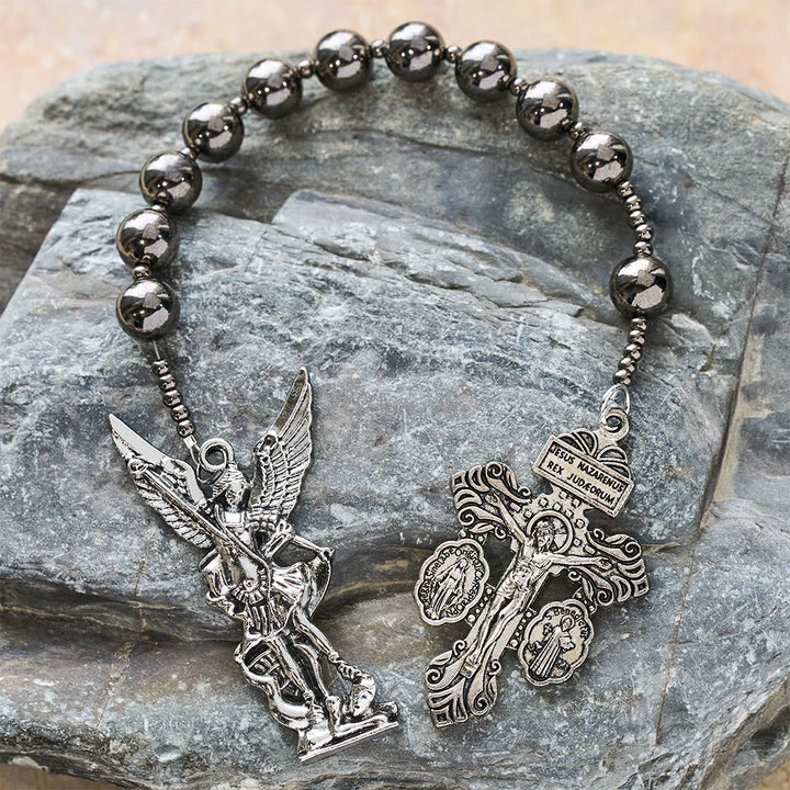 Christianartworkshop La série de chapelets de poche Four Protect Battle Beads en 4 finitions Guerrier - Gris anthracite - image 24