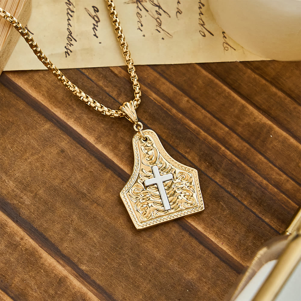 Christianartworkshop Collier pendentif croix orné : une foi inébranlable au quotidien - Doré - image 6