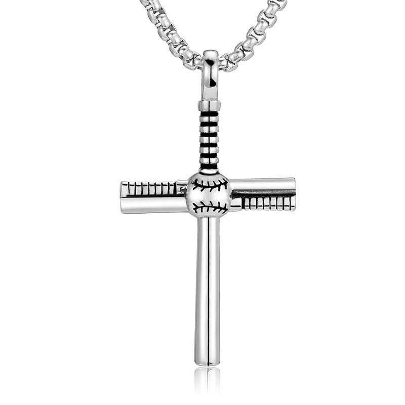 Christianartworkshop Pendentif croix motif baseball : Foi et passion au quotidien - Argent - image 7