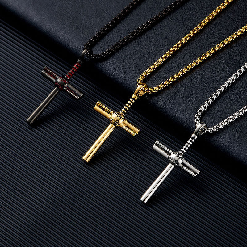Christianartworkshop Pendentif croix motif baseball : Foi et passion au quotidien - image 1