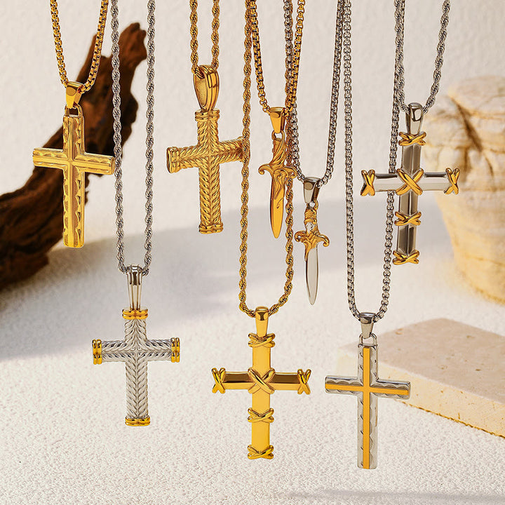 Christianartworkshop Collier croix multi-motifs : un rappel discret de sa fidélité - image 0