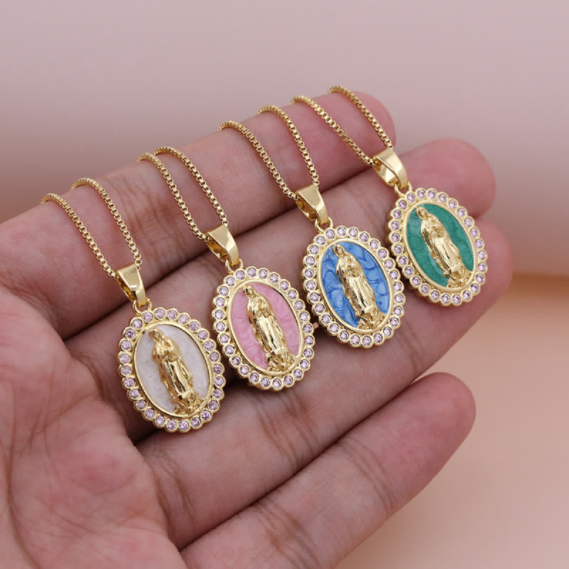 Christianartworkshop Collier Notre-Dame aux teintes douces : Une grâce apaisante pour les journées chargées - image 0