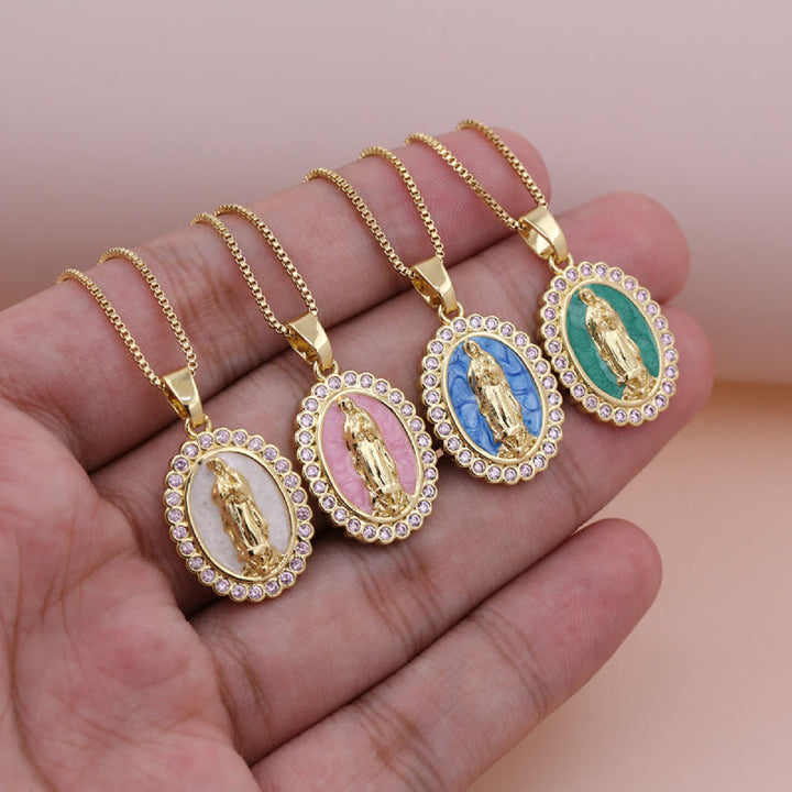 Christianartworkshop Collier Notre-Dame aux teintes douces : Une grâce apaisante pour les journées chargées - image 0