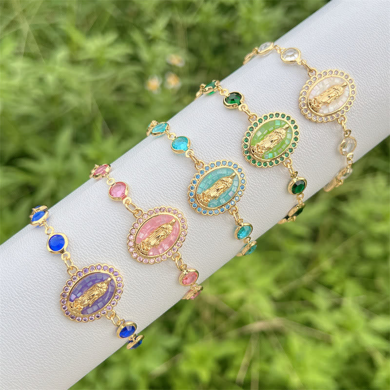 Bracelet Notre-Dame en zircon multicolore de Christianartworkshop : un doux rappel de sa bienveillance - image 0