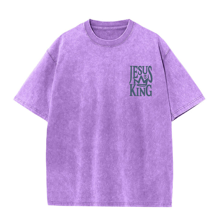 T-shirt unisexe délavé Christianartworkshop « Jésus est roi » - image 9