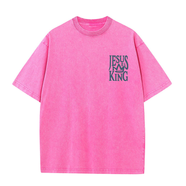 T-shirt unisexe délavé Christianartworkshop « Jésus est roi » - image 5