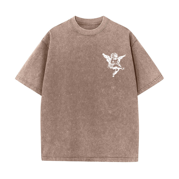 T-shirt unisexe lavé, inspiré par Christianartworkshop et orné d'un chérubin. - image 11