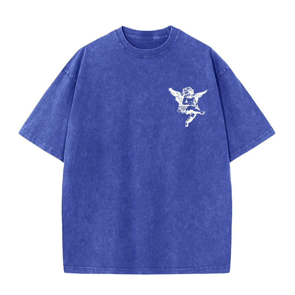 T-shirt unisexe lavé, inspiré par Christianartworkshop et orné d'un chérubin. - image 17