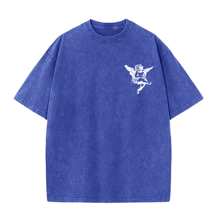 T-shirt unisexe lavé, inspiré par Christianartworkshop et orné d'un chérubin. - image 17