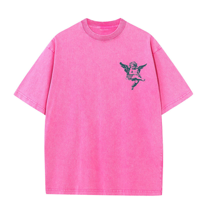 T-shirt unisexe lavé, inspiré par Christianartworkshop et orné d'un chérubin. - image 13