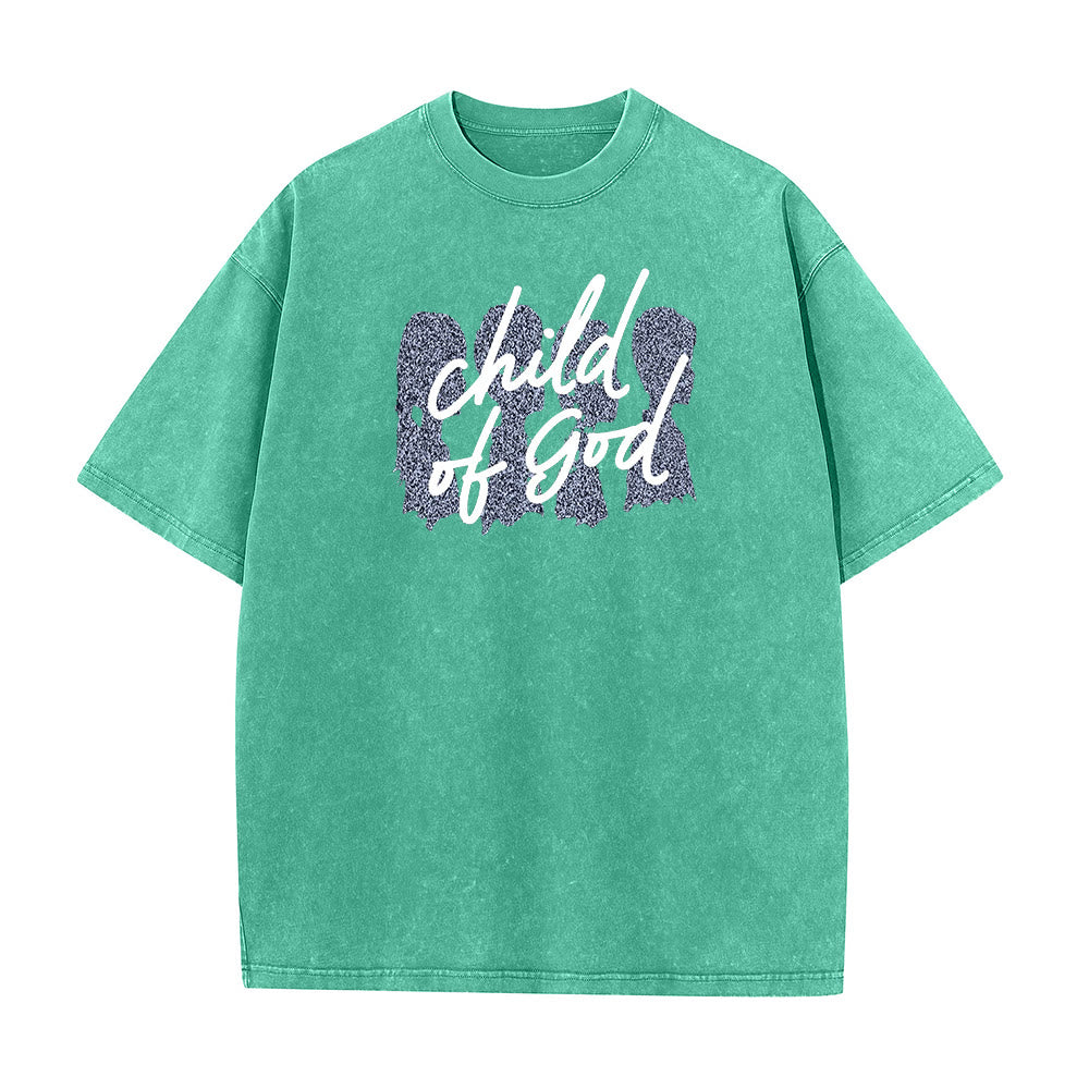 T-shirt unisexe délavé Christianartworkshop Enfant de Dieu - Vert - 5XL - image 7