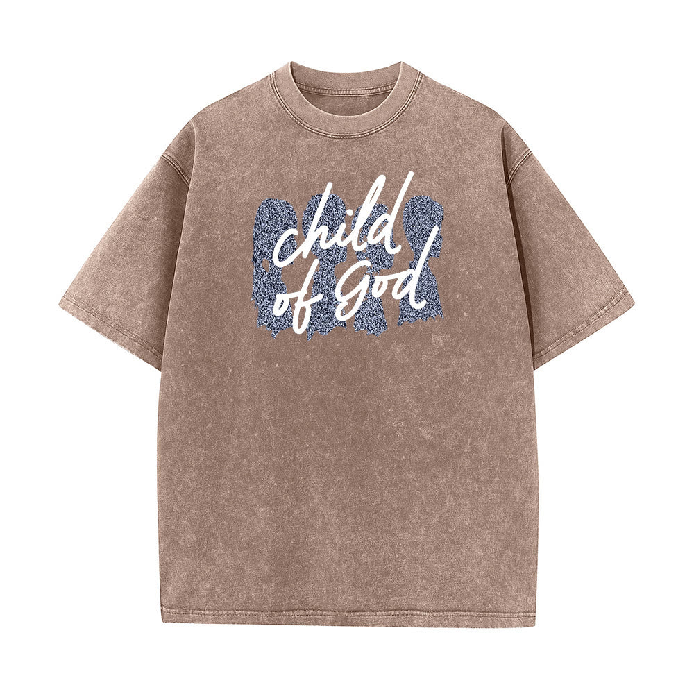 T-shirt unisexe délavé Christianartworkshop Enfant de Dieu - Café - 5XL - image 6