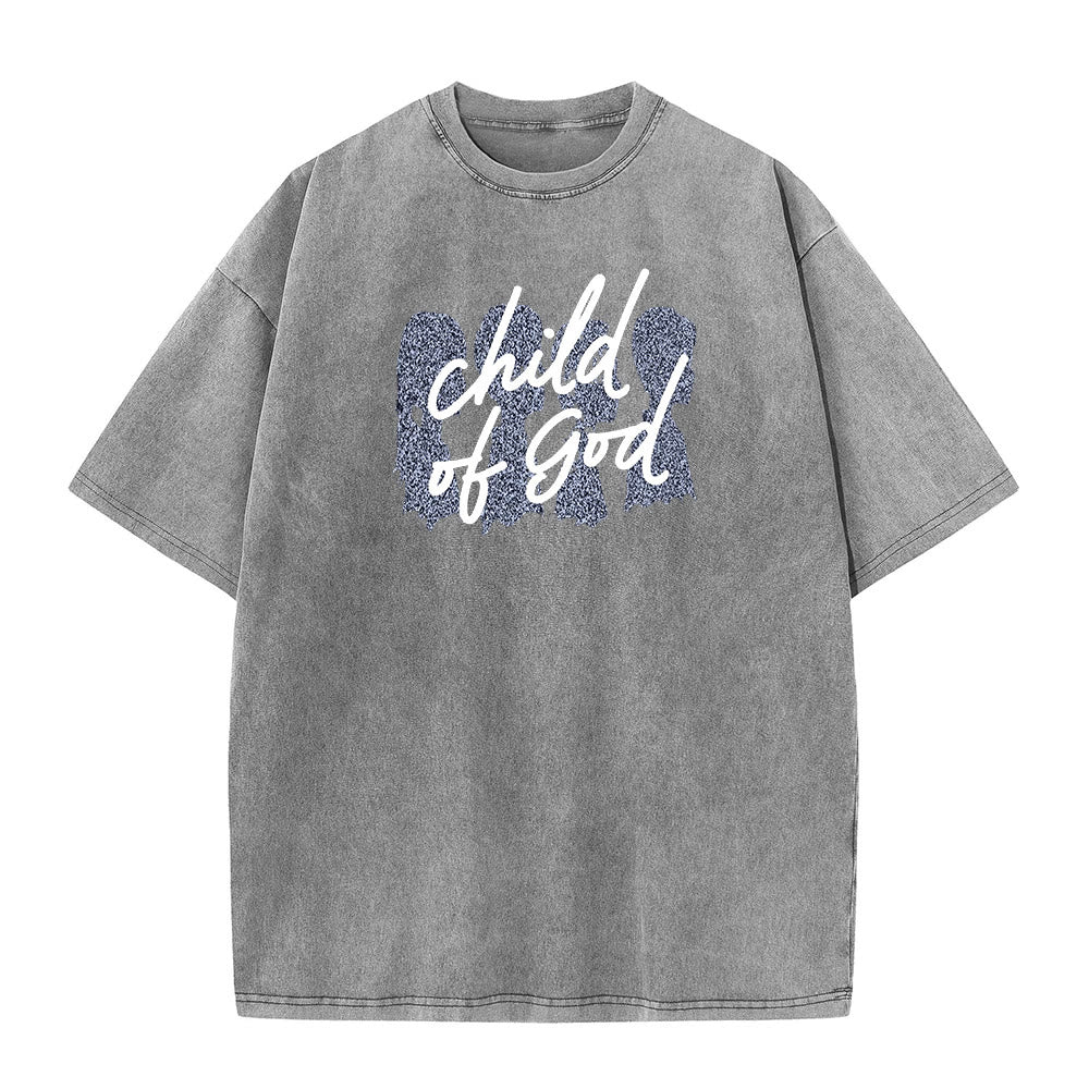 T-shirt unisexe délavé Christianartworkshop Enfant de Dieu - Gris - 5XL - image 3