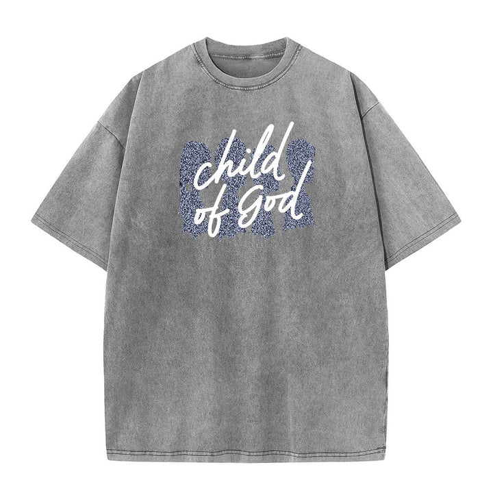 T-shirt unisexe délavé Christianartworkshop Enfant de Dieu - Gris - 5XL - image 3