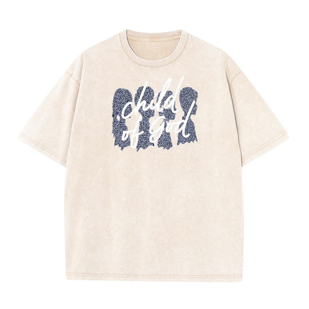 T-shirt unisexe délavé Christianartworkshop Enfant de Dieu - Abricot - 5XL - image 5
