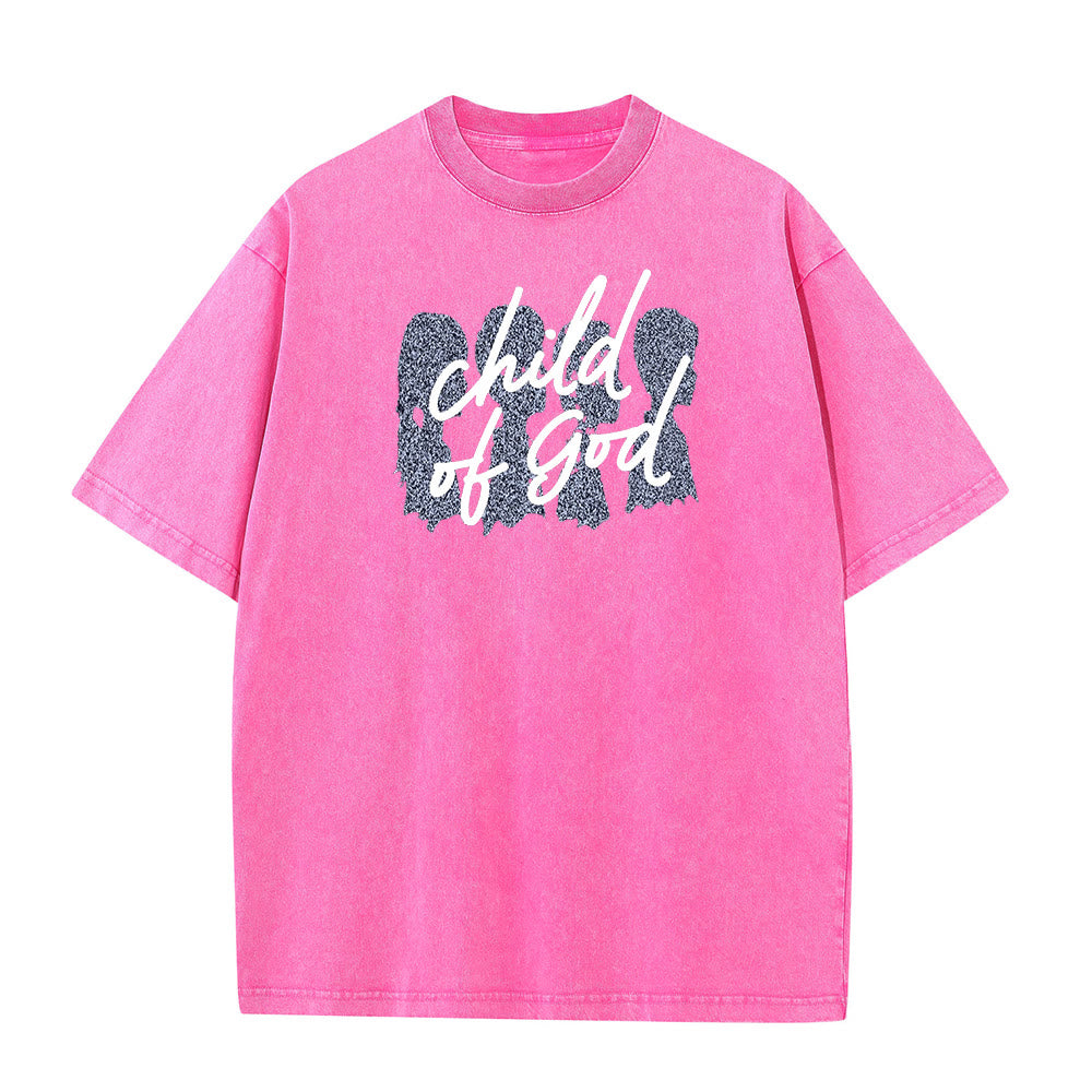 T-shirt unisexe délavé Christianartworkshop Enfant de Dieu - Rose - 5XL - image 8