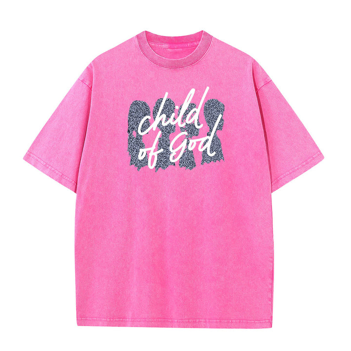 T-shirt unisexe délavé Christianartworkshop Enfant de Dieu - Rose - 5XL - image 8