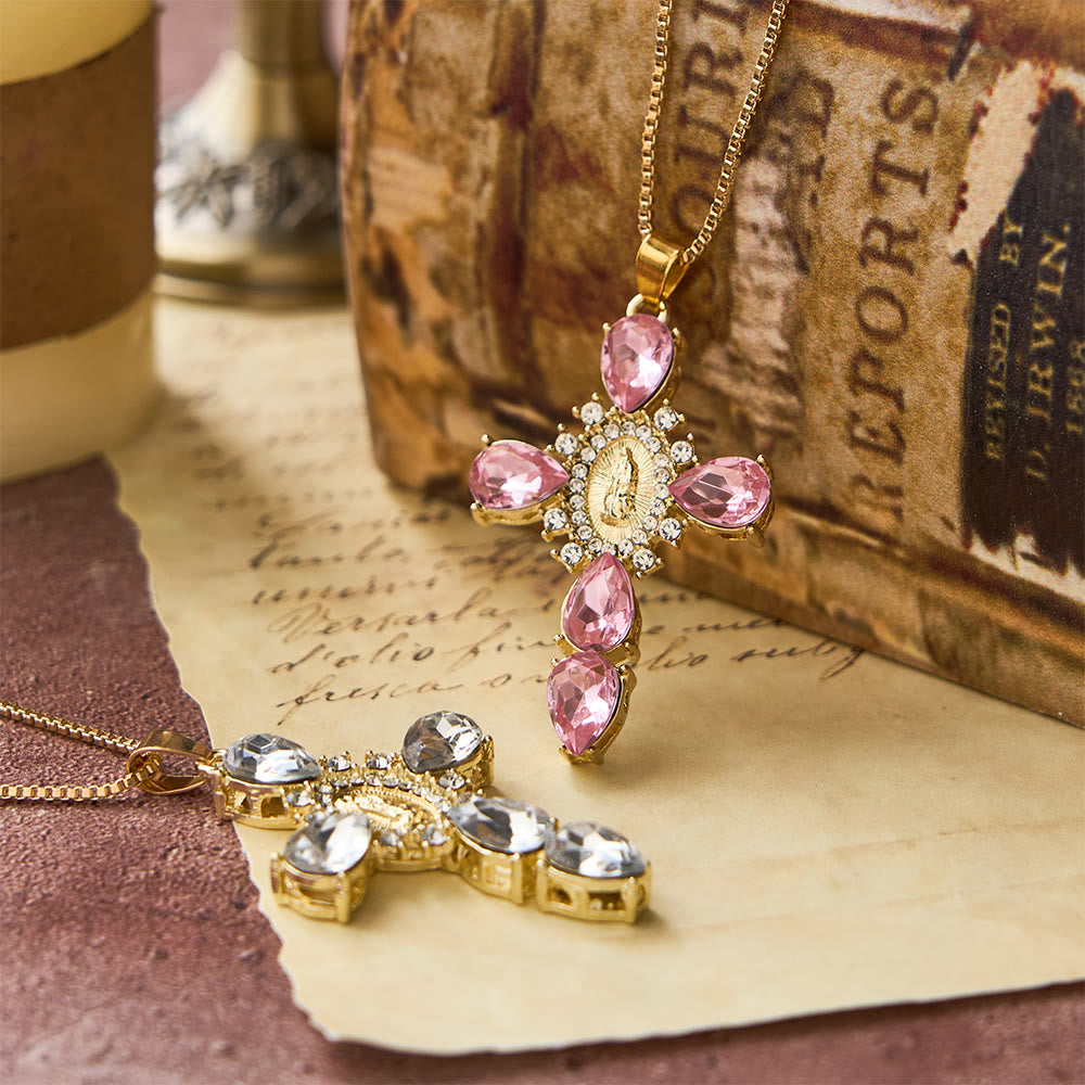 Christianartworkshop Collier croix de la Vierge Marie en diamant - image 3
