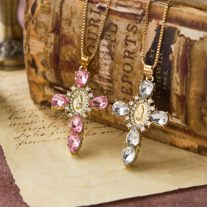 Christianartworkshop Collier croix de la Vierge Marie en diamant - image 2