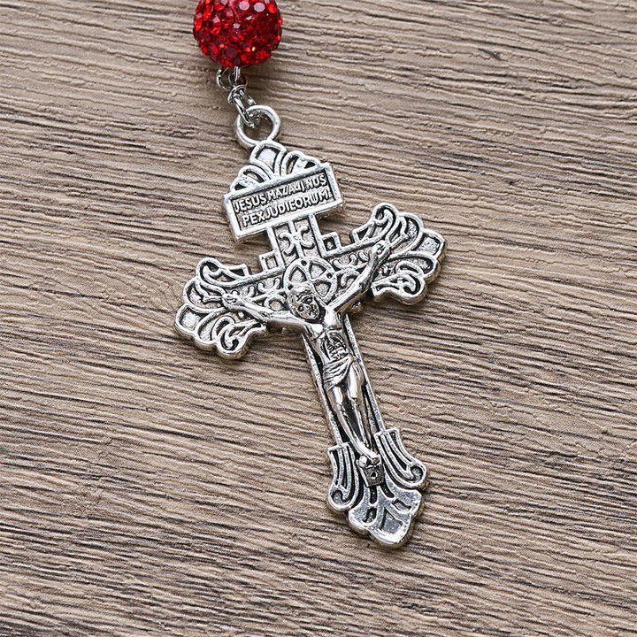 Christianartworkshop Collier avec médaille miraculeuse et crucifix en argent et pierres précieuses rondes de 10 mm - image 5