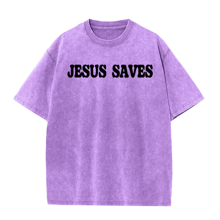 T-shirt unisexe délavé Christianartworkshop Jésus sauve - image 19