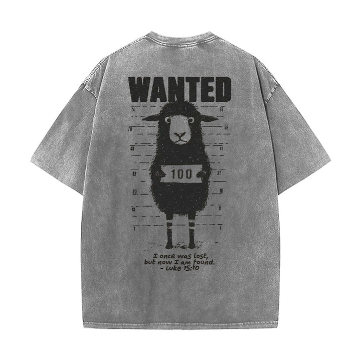 T-shirt unisexe délavé « Animal recherché » de Christianartworkshop - Gris - 5XL - image 0