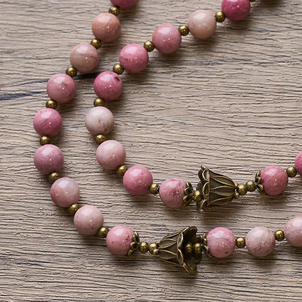 Christianartworkshop Chapelet tulipe en bois de rose et bronze : Grâce inébranlable dans la prière - image 6
