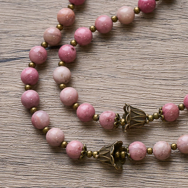 Christianartworkshop Chapelet tulipe en bois de rose et bronze : Grâce inébranlable dans la prière - image 6