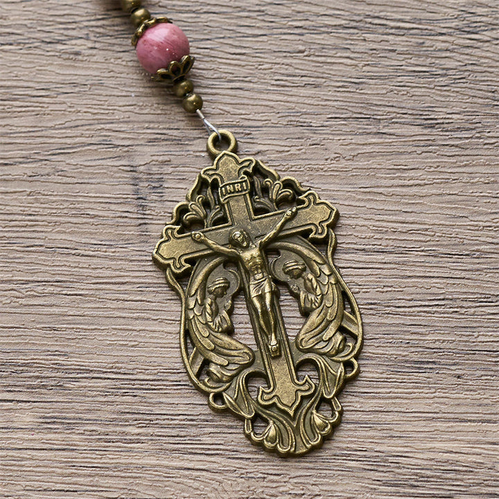 Christianartworkshop Chapelet tulipe en bois de rose et bronze : Grâce inébranlable dans la prière - image 8