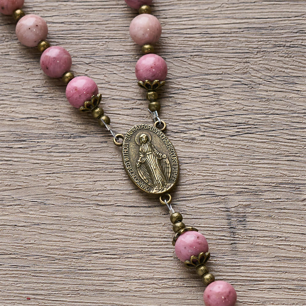 Christianartworkshop Chapelet tulipe en bois de rose et bronze : Grâce inébranlable dans la prière - image 7
