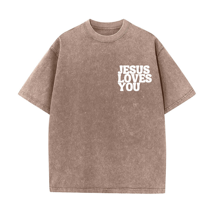 T-shirt unisexe délavé Christianartworkshop « Bonne nouvelle, Jésus vous aime » - image 17