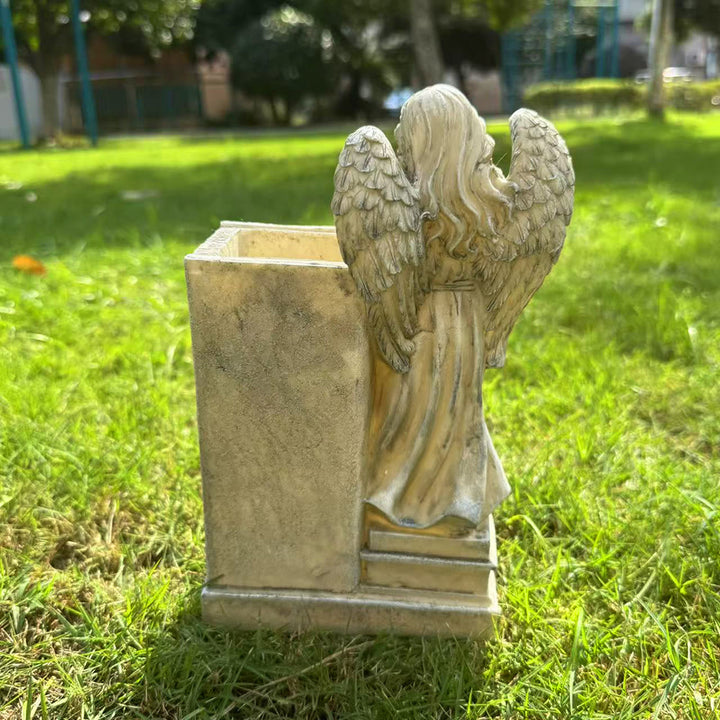 Christianartworkshop Vase Croix Ange en prière : Amour éternel dans la foi - image 3