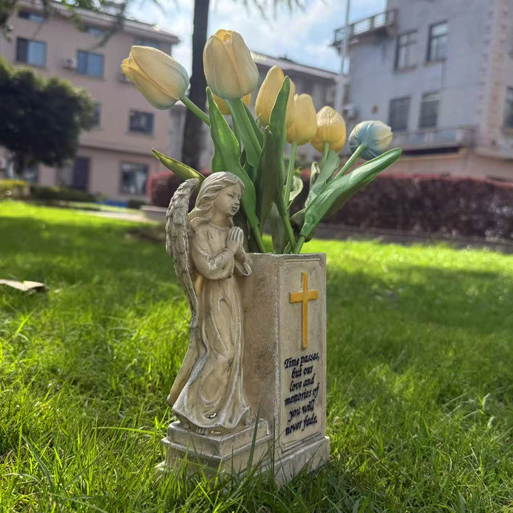 Christianartworkshop Vase Croix Ange en prière : Amour éternel dans la foi - image 1