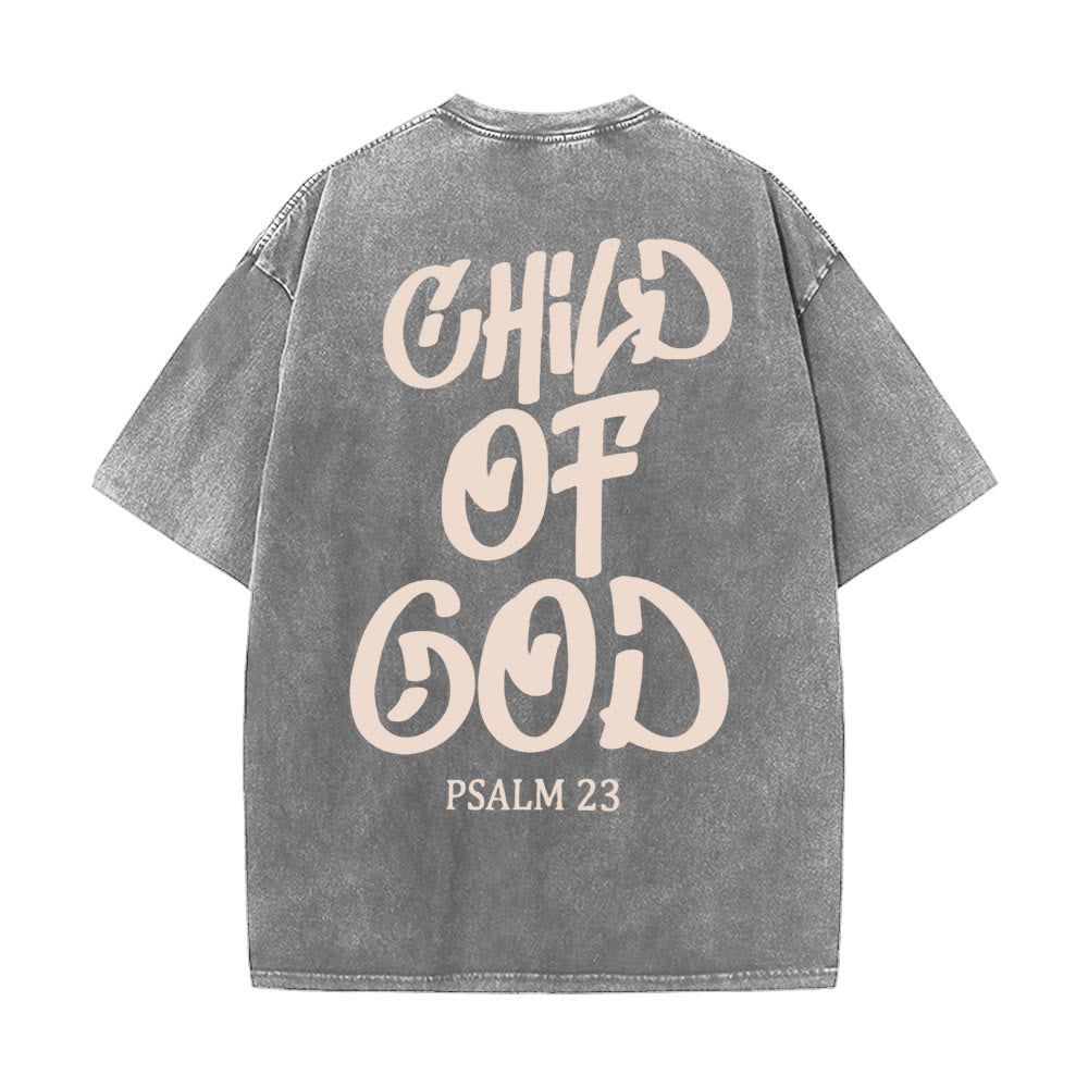T-shirt unisexe délavé Christianartworkshop Chic Spiritual Child of God Psaume 23 - Gris - 5XL - image 0