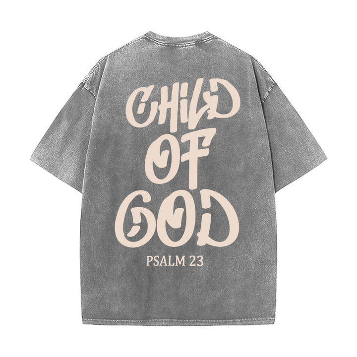 T-shirt unisexe délavé Christianartworkshop Chic Spiritual Child of God Psaume 23 - Gris - 5XL - image 0