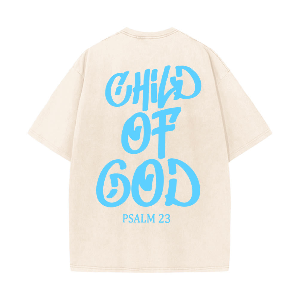 T-shirt unisexe délavé Christianartworkshop Chic Spiritual Child of God Psaume 23 - Abricot - 5XL - image 10