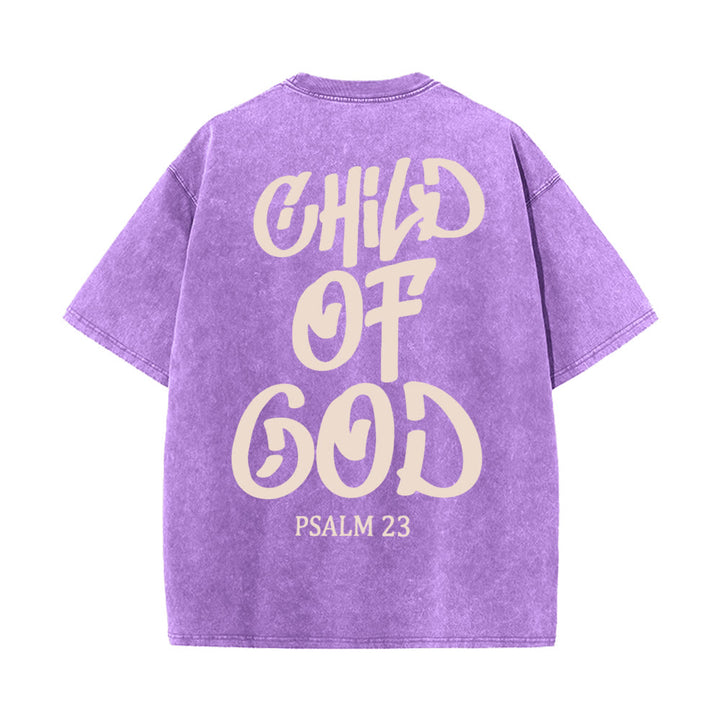T-shirt unisexe délavé Christianartworkshop Chic Spiritual Child of God Psaume 23 - Violet - 5XL - image 8