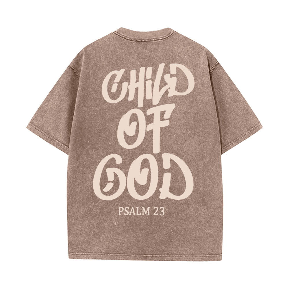 T-shirt unisexe délavé Christianartworkshop Chic Spiritual Child of God Psaume 23 - Café - 5XL - image 12