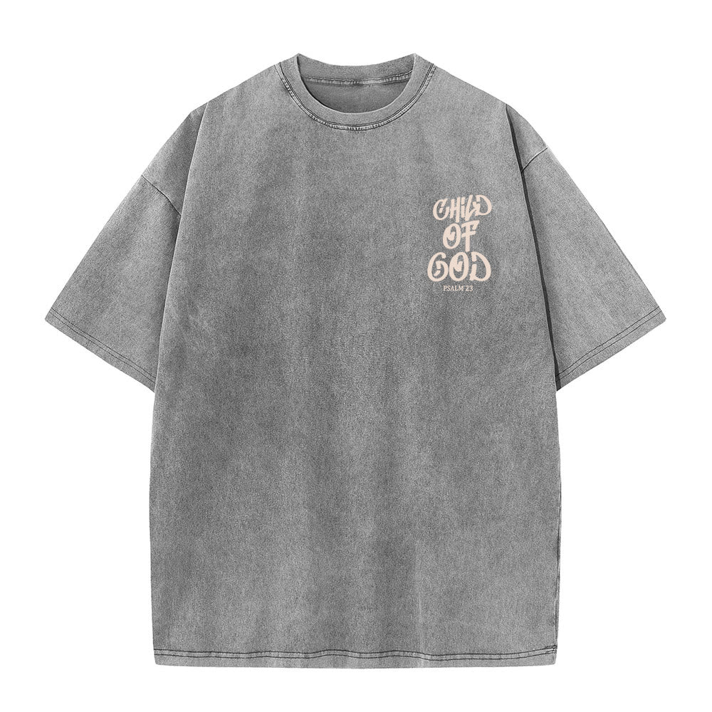 T-shirt unisexe délavé Christianartworkshop Chic Spiritual Child of God Psaume 23 - image 1