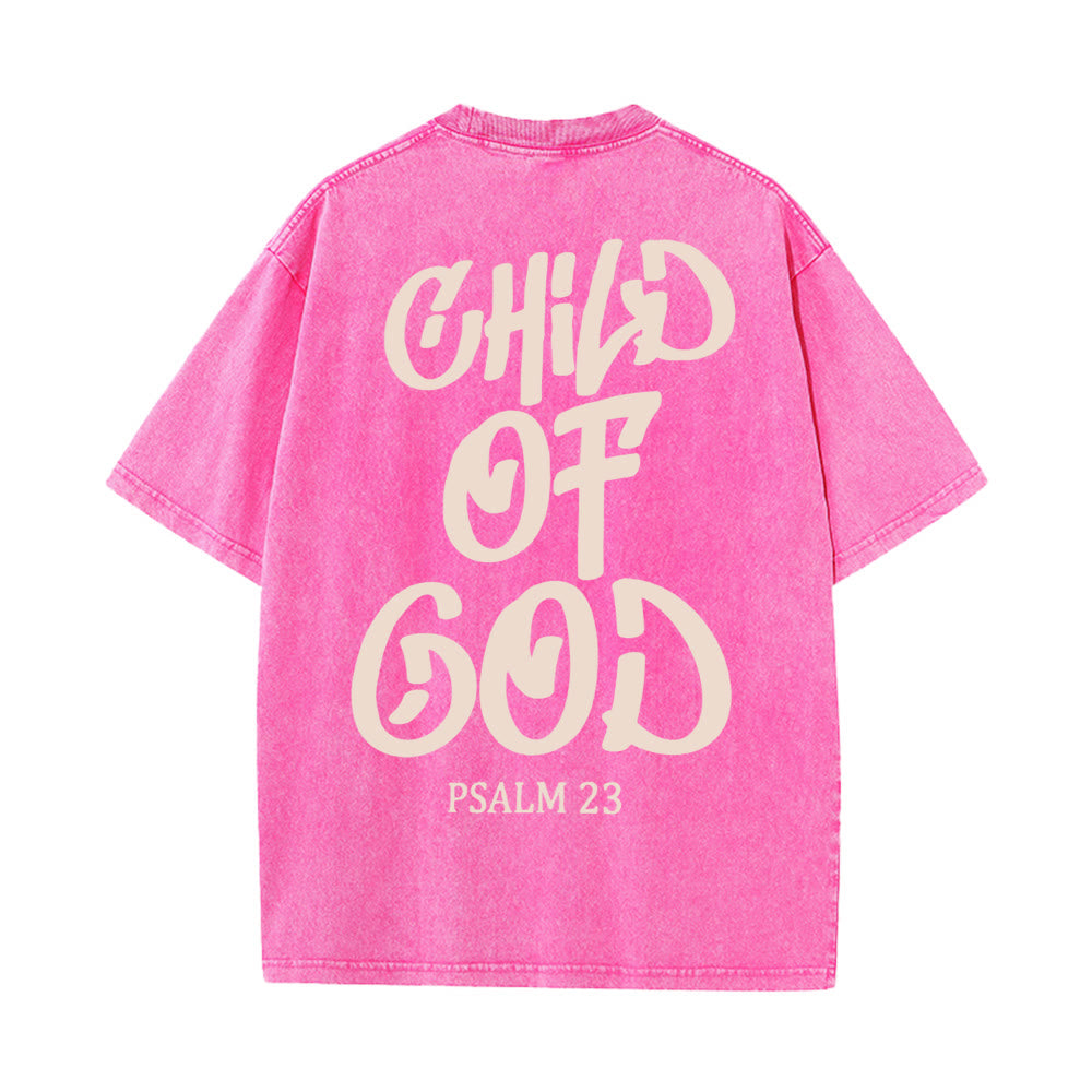T-shirt unisexe délavé Christianartworkshop Chic Spiritual Child of God Psaume 23 - Rose - 5XL - image 16