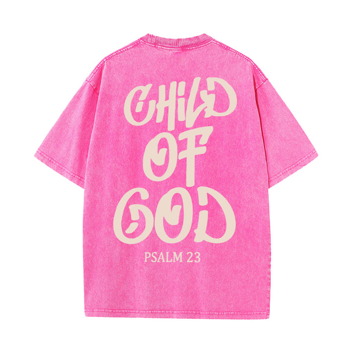 T-shirt unisexe délavé Christianartworkshop Chic Spiritual Child of God Psaume 23 - Rose - 5XL - image 16