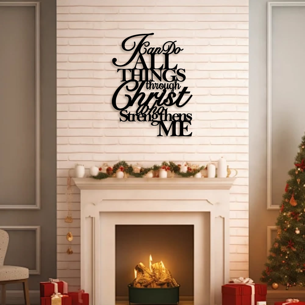 Christianartworkshop Décoration murale en métal « Je peux tout faire grâce à la foi » : Sa force dans les espaces - image 1