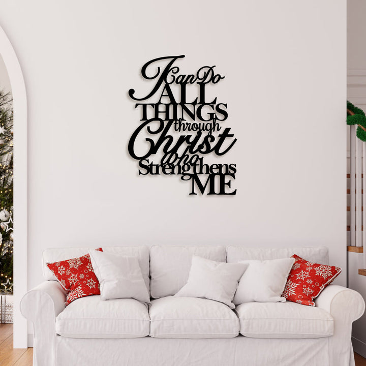Christianartworkshop Décoration murale en métal « Je peux tout faire grâce à la foi » : Sa force dans les espaces - image 2