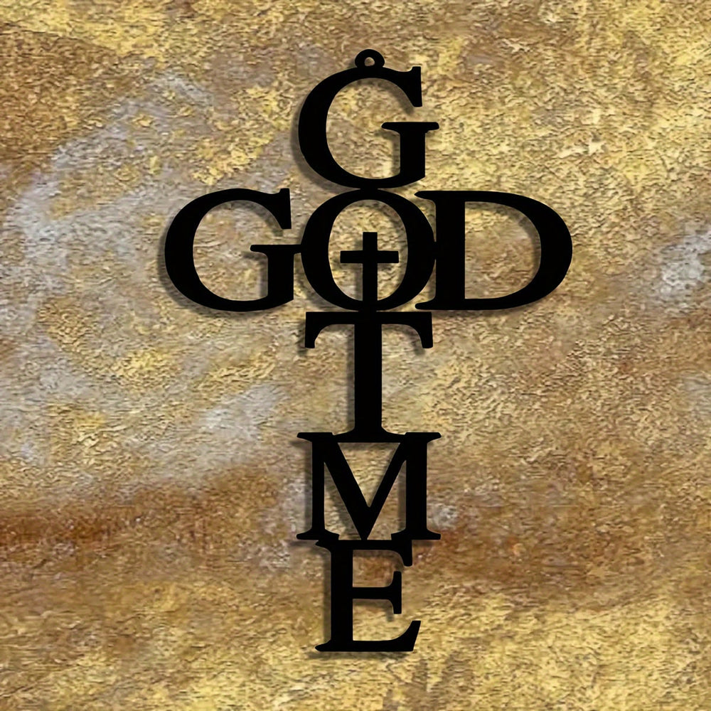 Christianartworkshop Décoration en métal Croix et TEMPS DE DIEU : Un rappel discret de Sa présence - image 1