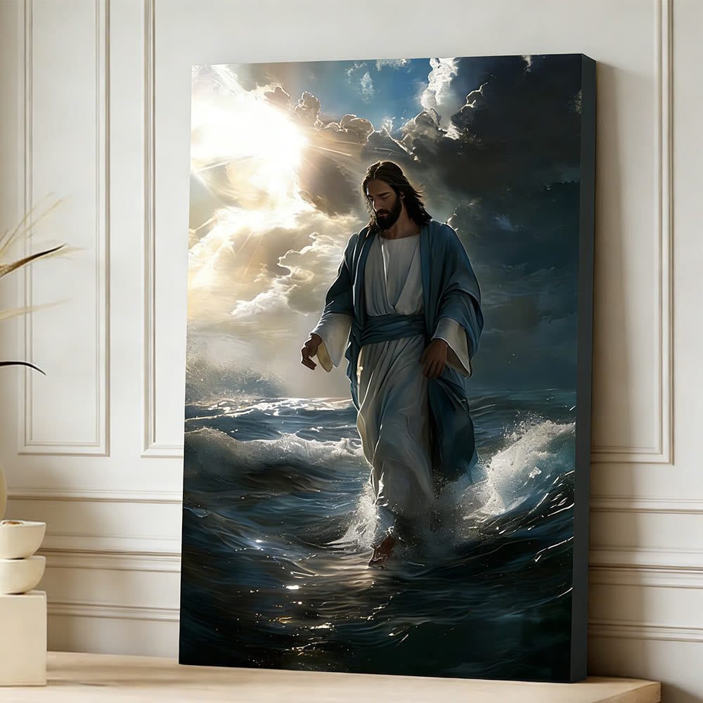 Christianartworkshop Jésus marchant sur l'eau : Calme divin et assurance sacrée (affiche murale) - image 3