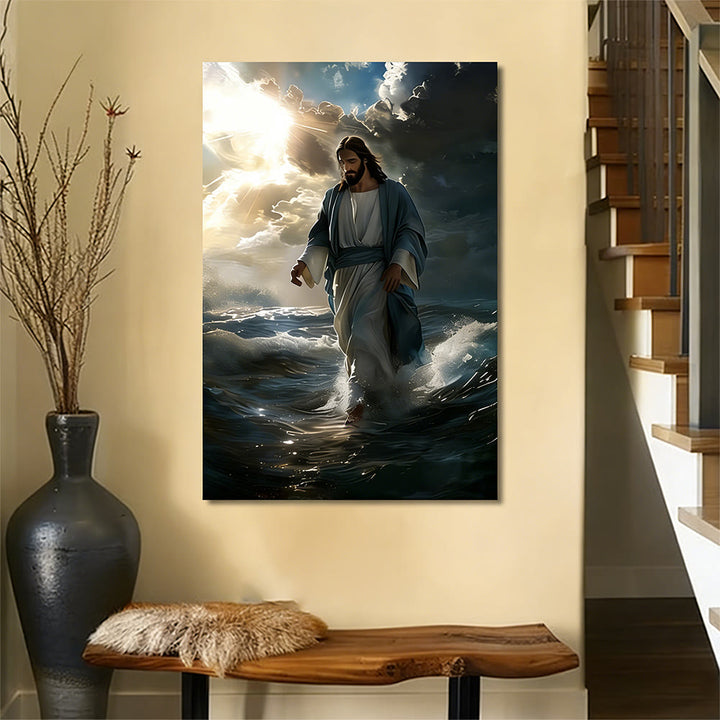 Christianartworkshop Jésus marchant sur l'eau : Calme divin et assurance sacrée (affiche murale) - image 2
