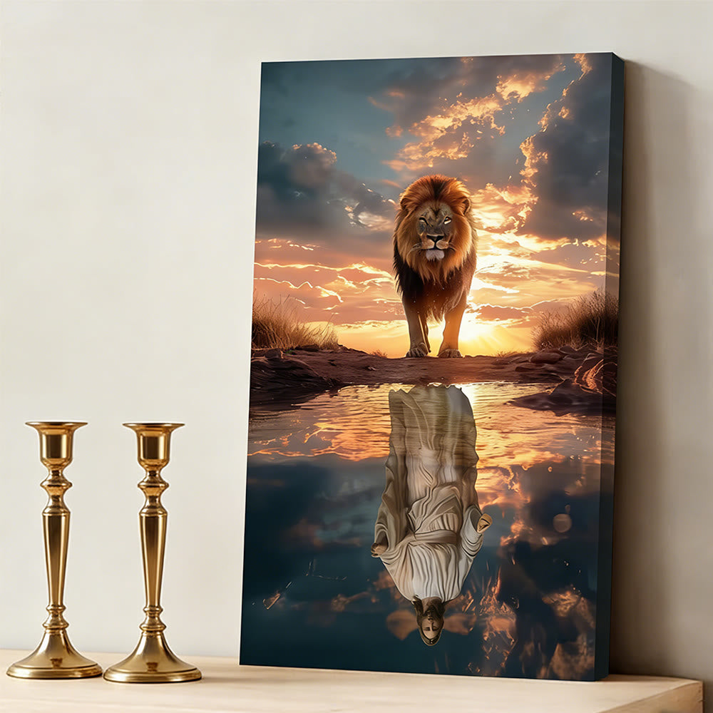 Christianartworkshop Reflet du Lion et de Jésus : Majesté divine et humilité sacrée - Affiche murale - image 3