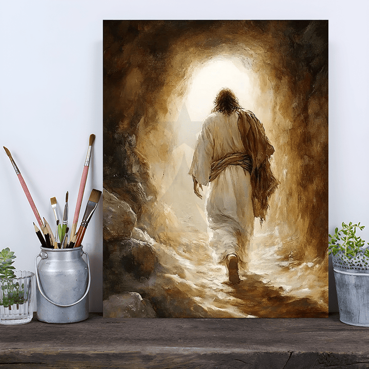 Christianartworkshop Impression sur toile « Du tombeau à la lumière : Jésus » : Grâce apaisante pour les jours de fête - image 3