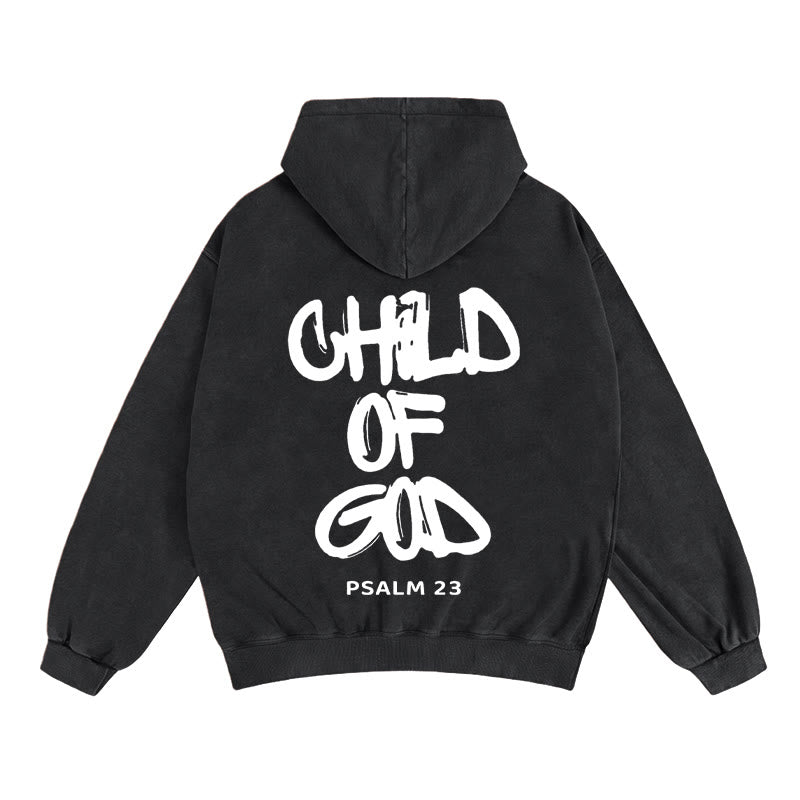 Christianartworkshop Veste à capuche zippée Enfant de Dieu : Déclaration de confort du Psaume 23 - Noir - 2XL - image 3